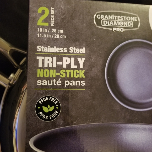 Granitestone Diamond PRO Stainless Steel Tri-Ply Non-Stick Saute Pans 2p… - Picture 4 of 10
